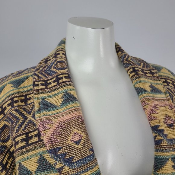 Vintage Flashback Cotton Woven Yellow Navaho Jacket Size M - Picture 2 of 12